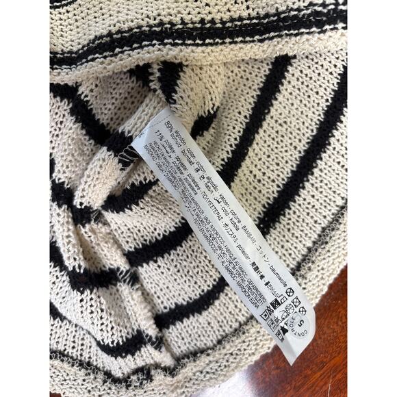 Zara Sheer Striped Sweater SZ Large Pullover Nautical Coastal Beach Cotton Blend - Picture 5 of 6